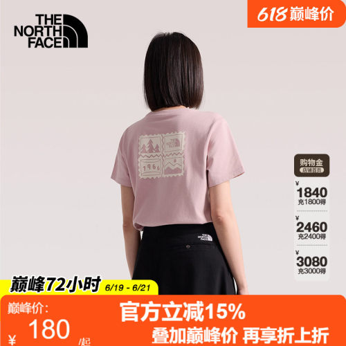 【经典款】北面短袖T恤女纯棉印花户外透气新款TheNorthFace|8JSN