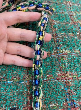 新款 绿色手工编织高档小香风花边装饰服装辅料