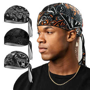 户外自行车海盗帽防晒户外冰丝男女健身吸汗哈雷头巾运动骑行小帽