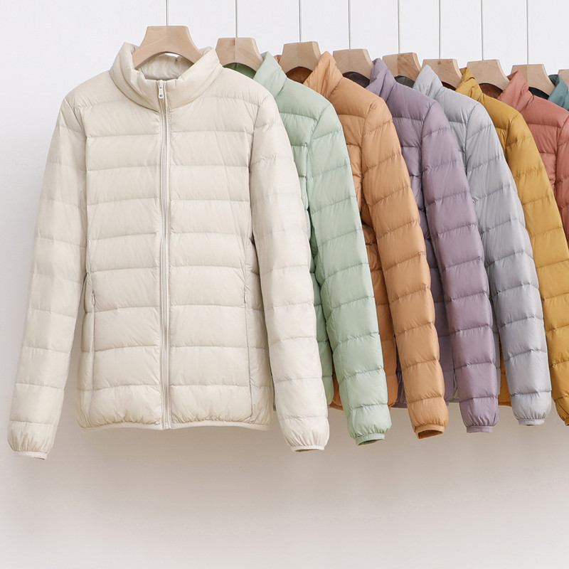 轻薄羽绒服女款2024年秋冬轻便白鸭绒短款立领保暖显瘦薄外套上衣