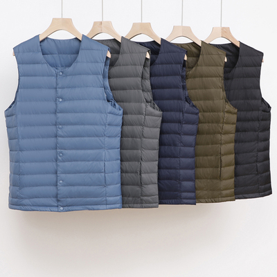 轻薄款羽绒服男背心内胆圆领马夹