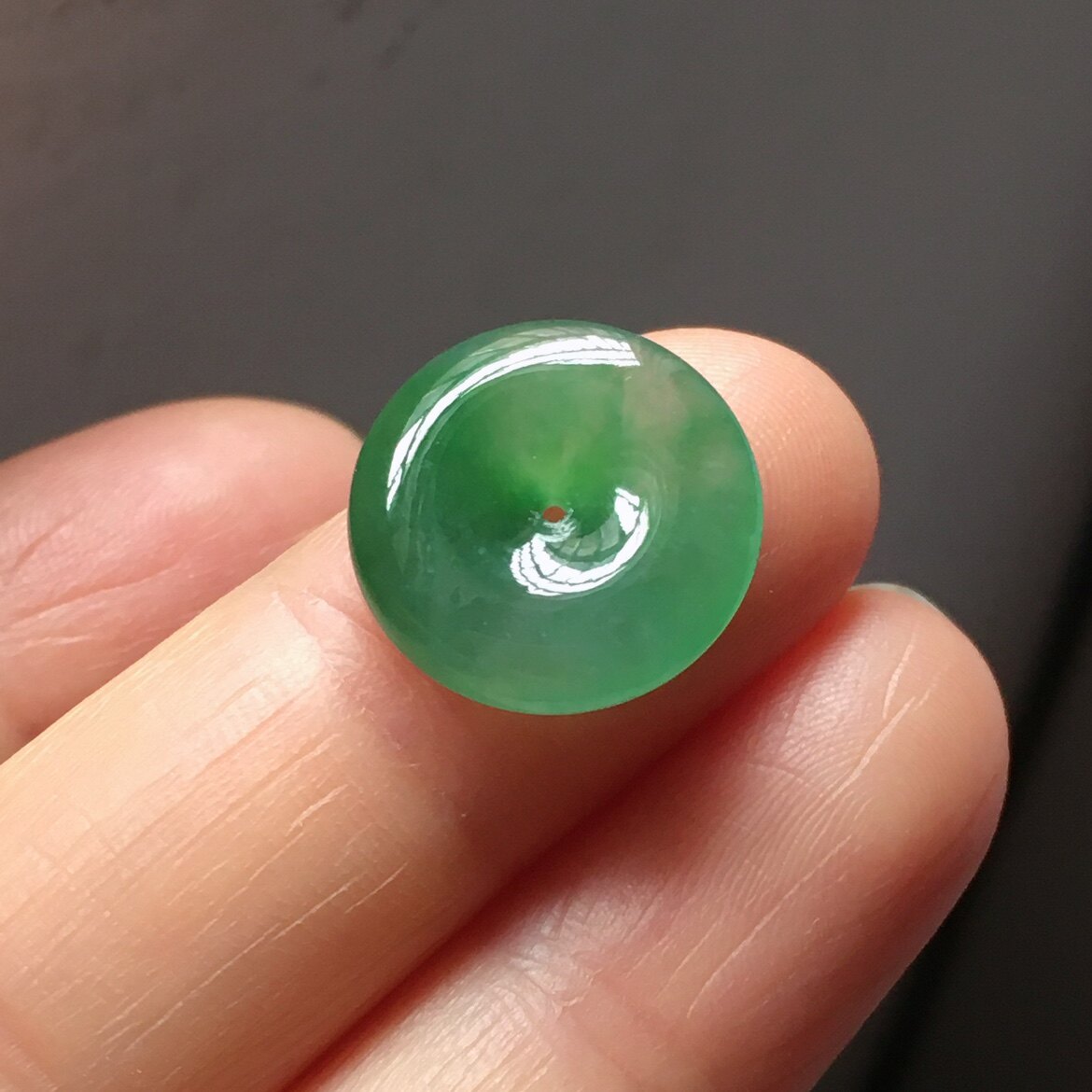 种飘绿小玉扣翡翠小坠料冰飘阳小平安扣手饰料