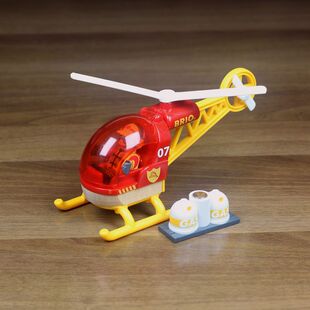 送人偶和油罐 兼容HAPE木质轨道微瑕 散货BRIO红色消防直升机 正品