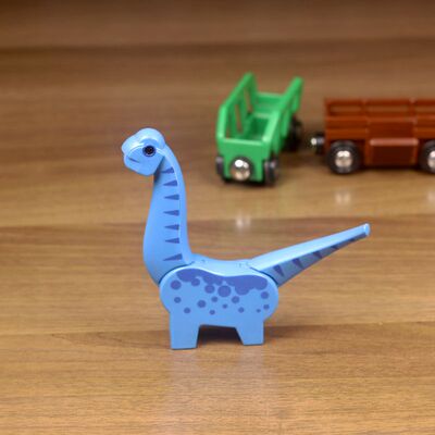 散货BRIO浅蓝色恐龙送小车微瑕