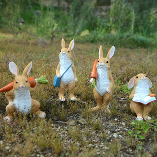 新年创意兔子摆件仿真猪动物花园景观庭院大阳台装 饰品送生日礼物