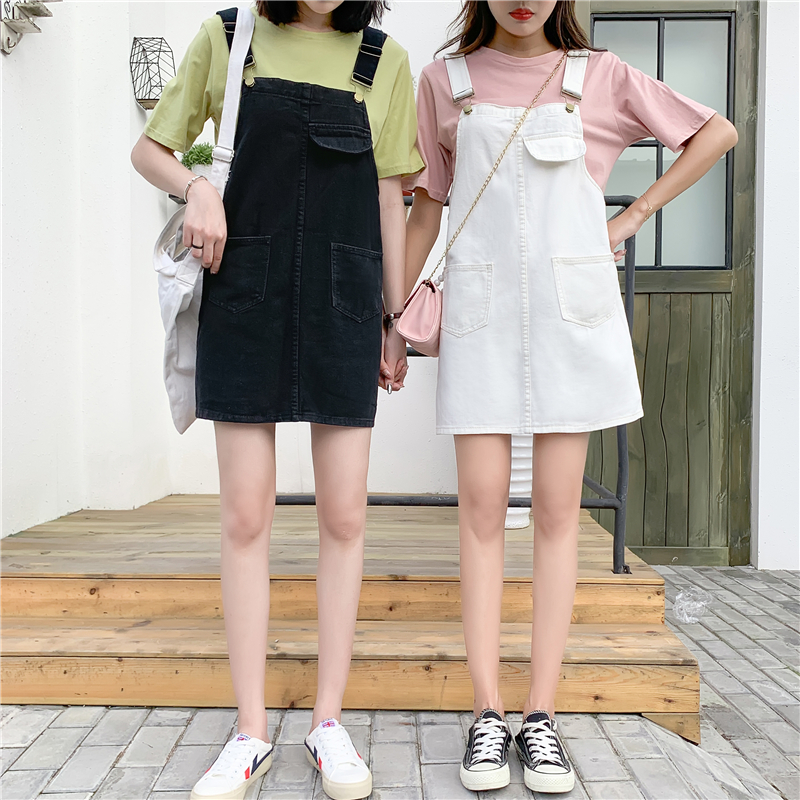 秋夏季韓版高腰公主牛仔吊帶短裙女胖MM寬松顯瘦a字背帶半身裙子在類目 女裝/女士精品, 半身裙中 - 來自Buy2taobao.com提供專業的淘寶代購服務