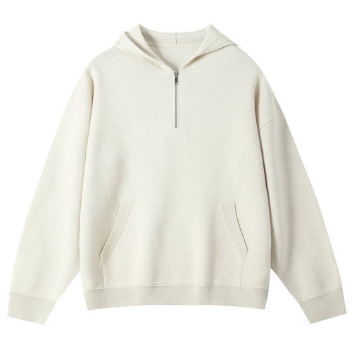 25年新款重磅纯色半拉链针织衫