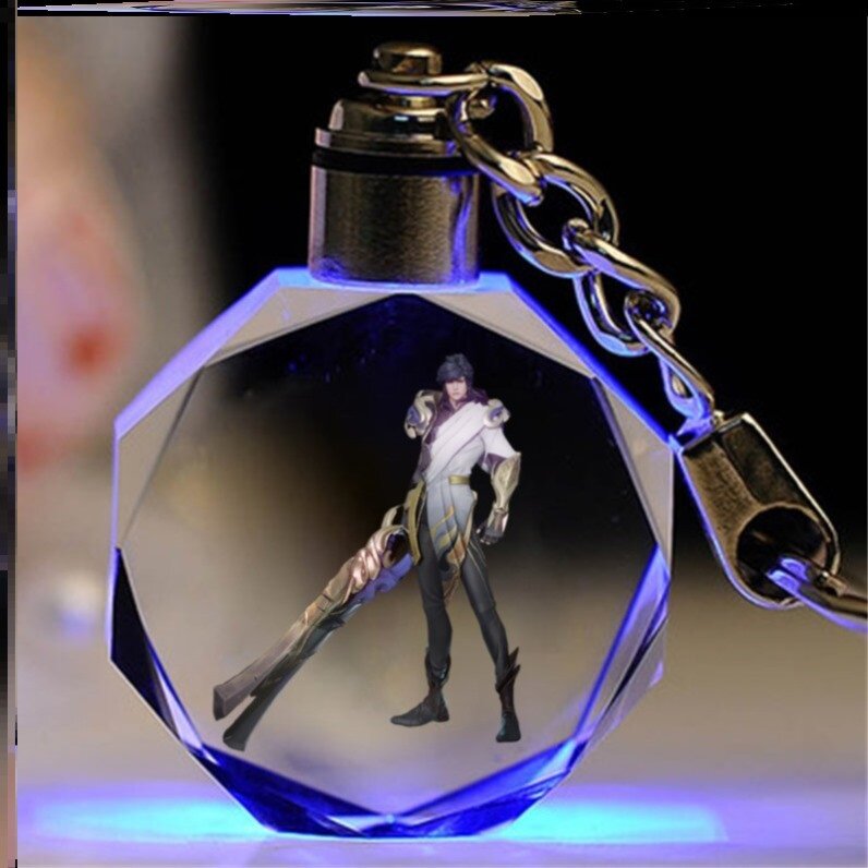 王者荣耀水晶王者荣耀水晶钥匙扣百里玄策紫霞曜云鹰飞将炽阳神光纪念品挂件澜