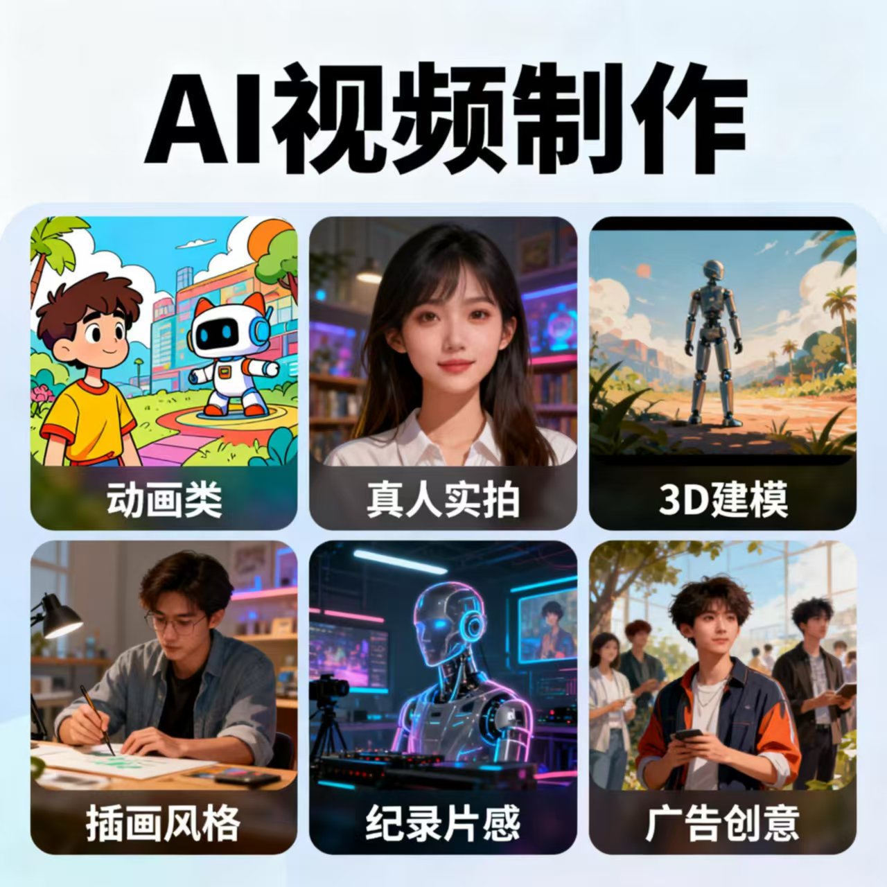 ai视频制作代生成定制数字人动画用aigc帮做真人动漫代做广告短片