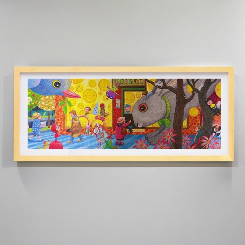 雷诺瓦甜蜜相聚拼图框1000片配套95.4*34.9挂墙705075相框裱框