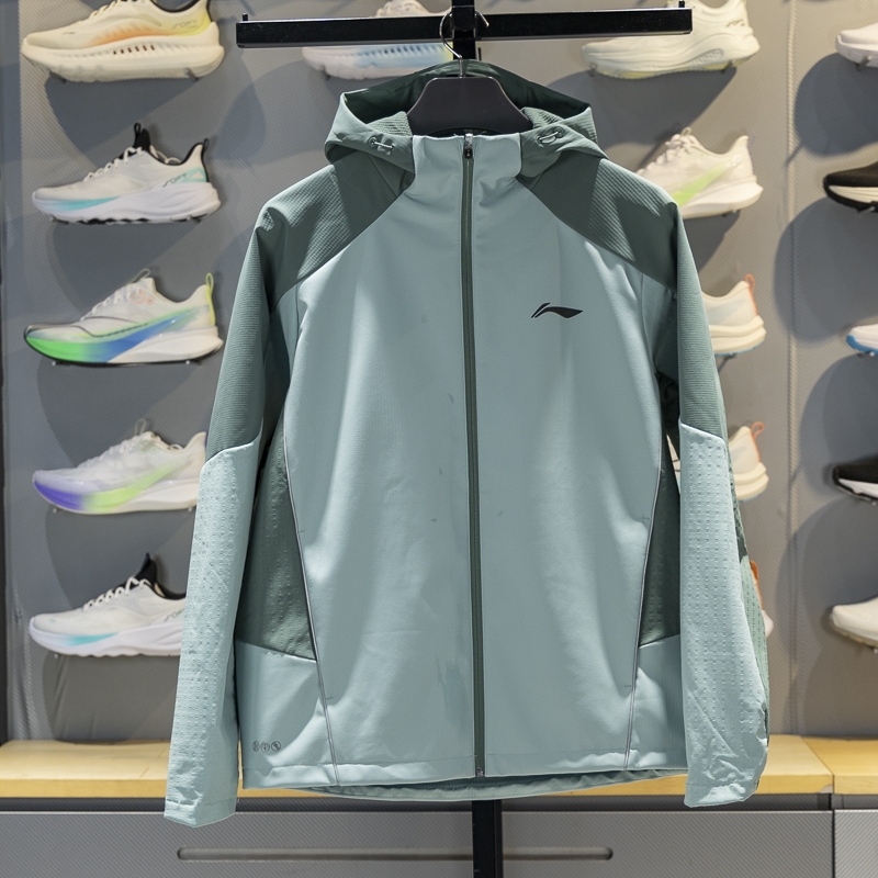 李宁男子连帽加绒保暖软壳外套