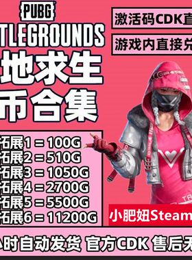 PUBGG币CDK兑换码绝地求生金币吃鸡G游戏币皮肤点卷官方充值激活