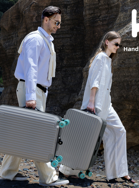 2025新款行李箱弹珠轴承轮拉杆箱双层防爆拉链五轮大容量旅行箱