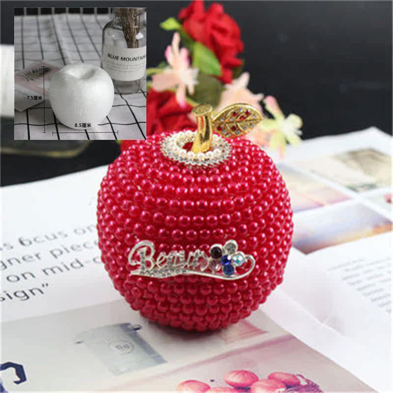 DIY FOAM APPLE MATERIAL WRAP ALLOY LEAF BEADED CHRISTMAS PEARL APPLE CHRISTMAS EVE GIFT HANDMADE MATERIAL