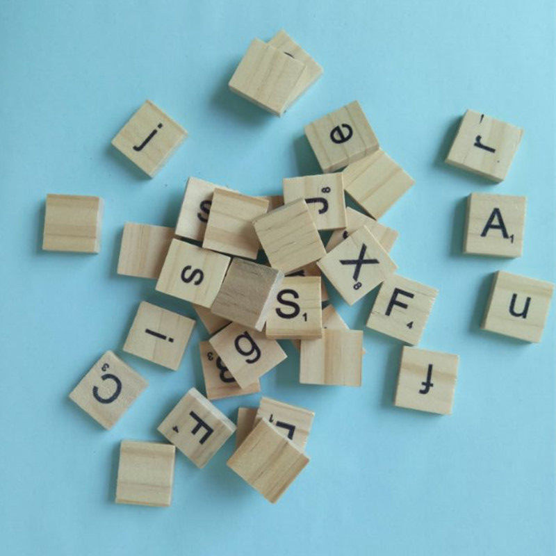 26 영어 문자 크기 번호 블록 빌딩 블록 DIY 복고풍 자연 혼합 색상 수제 어린이 교육 장난감