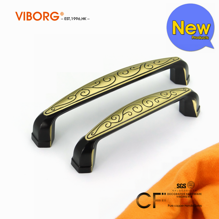 域堡纯铜美式橱柜柜子把手欧式古铜拉手衣柜门抽屉新中式双孔