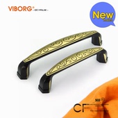 双孔 古铜拉手衣柜门抽屉新中式 域堡纯铜美式 橱柜柜子把手欧式