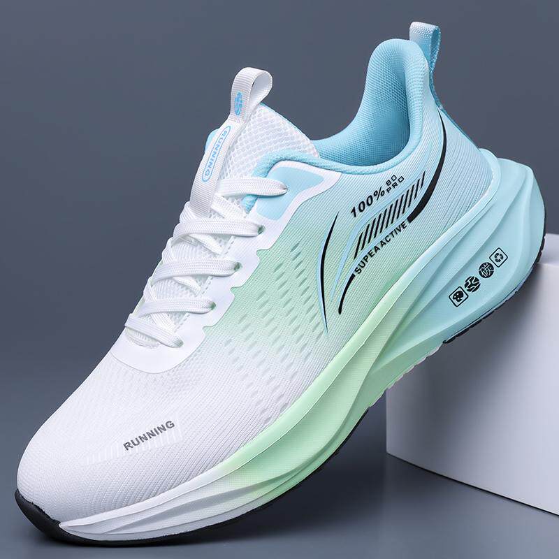 新跑步鞋男2026新款网面透气休闲鞋碳板超轻减震运动鞋男支撑防水