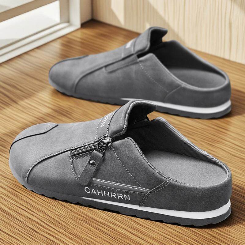2026新款男鞋大码跨境包头勃肯半拖复古通勤百搭一脚蹬懒人鞋