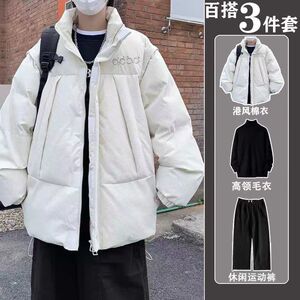 冬季棉服冬装套装男加厚棉袄一套休闲穿搭三件套男装潮流棉衣外套