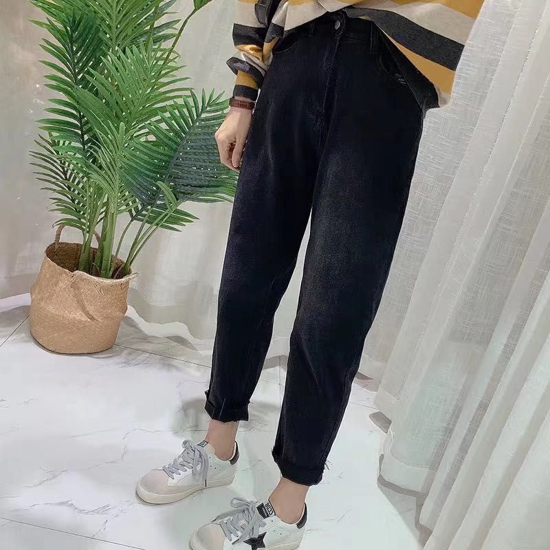 angel&yy 秋款高弹力牛仔裤660073哈伦萝卜垮裤女宽松大码老爹裤11月29日最新优惠