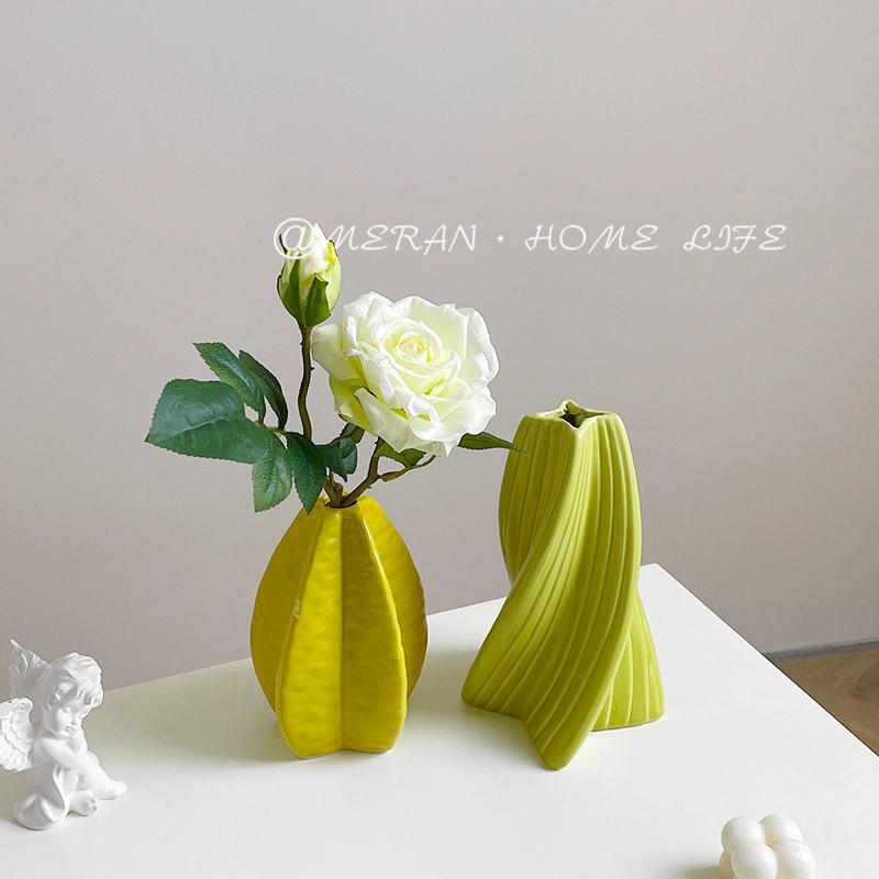 MERANins风杨桃复古陶瓷小花瓶