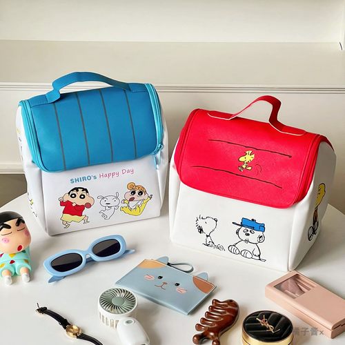 可爱史努比蜡笔小新大容量化妆包