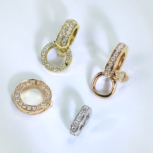 G18K金天然钻石万能扣配件实用