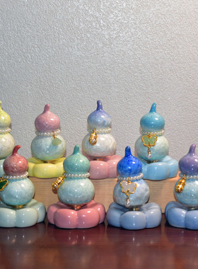 2026年新款网红热销时来运转福禄景区地摊创意旋转小葫芦陶瓷摆件