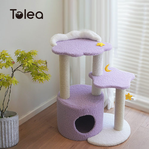 Tolea紫色梦幻星月猫爬架