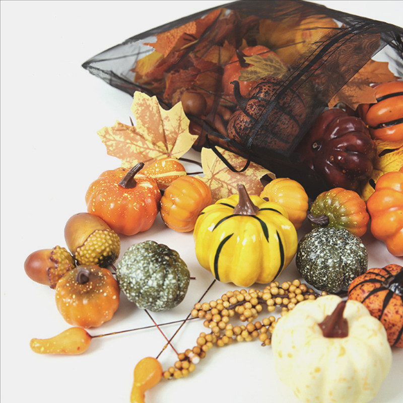 万圣节仿真南瓜装饰商场酒吧花店组合道具各种大中小南瓜模型摆件