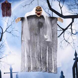 万圣节道具密室鬼屋酒吧夜场装饰用品恐怖鬼怪玩具声控巫婆小吊鬼