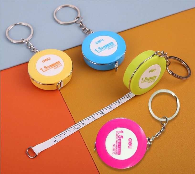 得力自动伸缩拉卷尺子钥匙扣挂件迷你裁缝三围量衣服装皮尺1.5米,居家布艺,尺子,淘宝优惠券,粉丝福利购,淘宝优惠卷