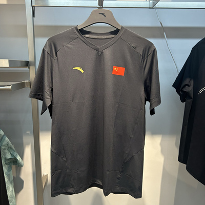 安踏25国家队夏季金标国旗新休闲运动T恤冰肤凉爽短袖452520102