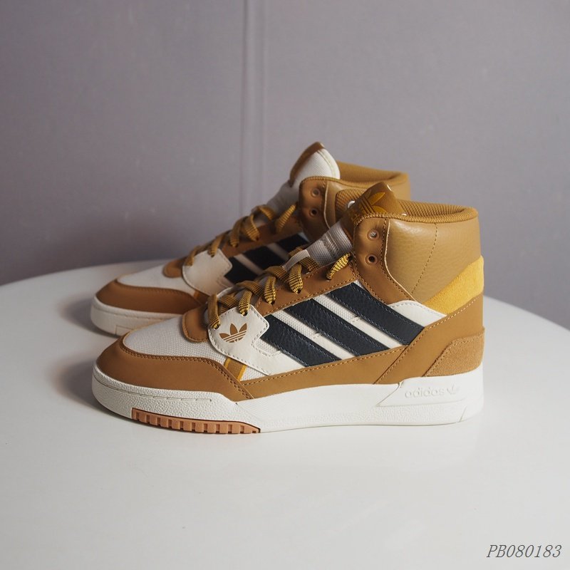 复古时尚土黄配色高帮休闲鞋