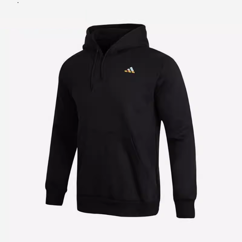 阿迪达斯男子针织棉涤内加绒保暖彩色篮球logo套头连帽卫衣IA6676