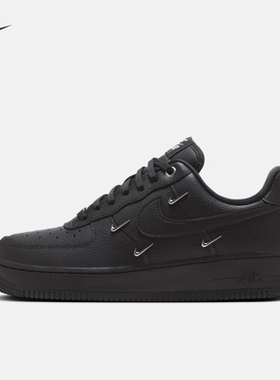 Nike耐克女鞋AIR FORCE 1 AFI黑银四勾 空军一号运动鞋HQ1180-001