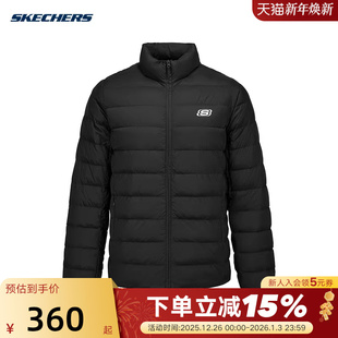 0018 L425U086 斯凯奇秋冬男女冬装 排骨羽绒服黑色保暖外套夹克