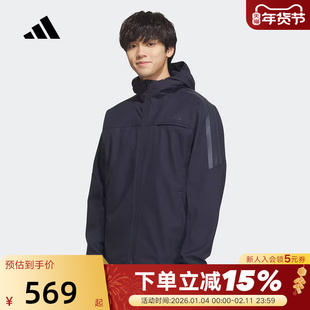 adidas阿迪达斯三条纹连帽风衣外套冬男3STRIPES梭织夹克KA1306