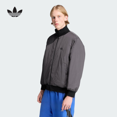adidas阿迪达斯三叶草立领短款棉服秋冬男保暖飞行员夹克JW0980