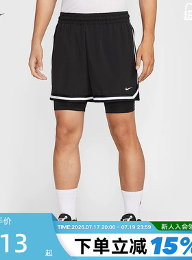 NIKE耐克男短裤DIR-FIT DNA二合一弹力速干篮球运动裤HJ4234-010