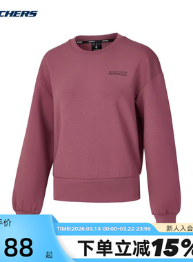 Skechers斯凯奇女春女款简约针织套头圆领卫衣P125W005/053E