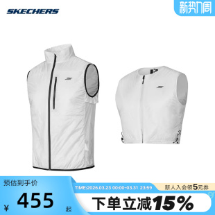 Skechers斯凯奇男运动跑步背心梭织马甲 0019 P324M051