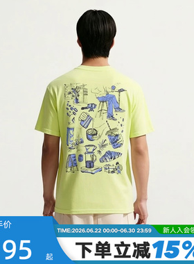 NIKE耐克男子T恤夏季图案印花运动休闲圆领短袖衫上衣 II3692-736