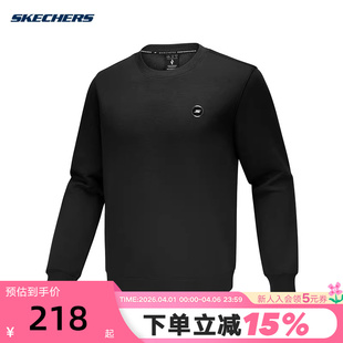 斯凯奇男装 0018 秋冬基础运动休闲针织套头卫衣上衣P425M162