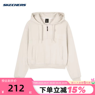 Skechers斯凯奇秋冬女款 运动休闲连帽卫衣 L124W040 00F1 套头衫