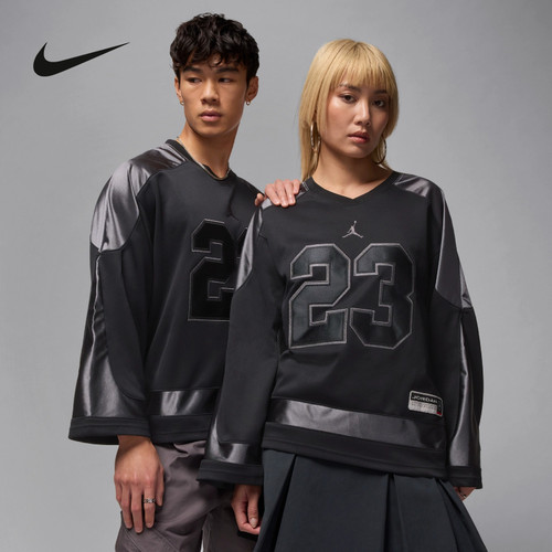 Nike耐克长袖T恤男春秋新款JORDAN 23印花球衣V领卫衣HV0110-010