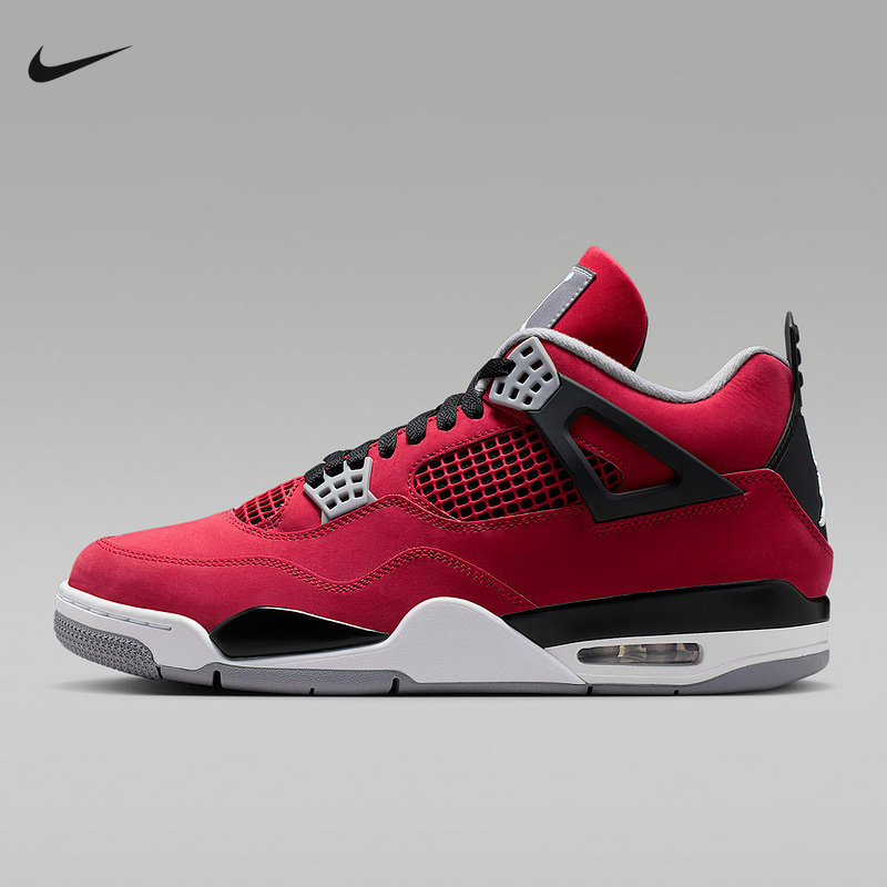 【大码】耐克AJ4男鞋Air Jordan 4公牛红乔4复刻篮球鞋FQ8138-600