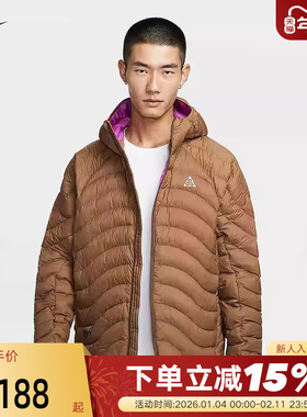 耐克ACG棉服男冬季户外宽松面包服黑色连帽P棉夹克外套HJ3736-235