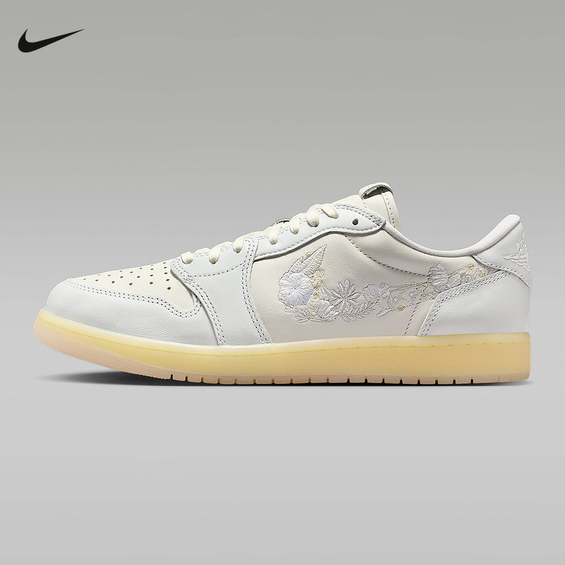 耐克AIR JORDAN 1 OG AJ1男鞋植物花卉刺绣低帮篮